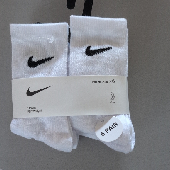 Nike White Crew Socks - 6 Pack - Picture 1 of 2
